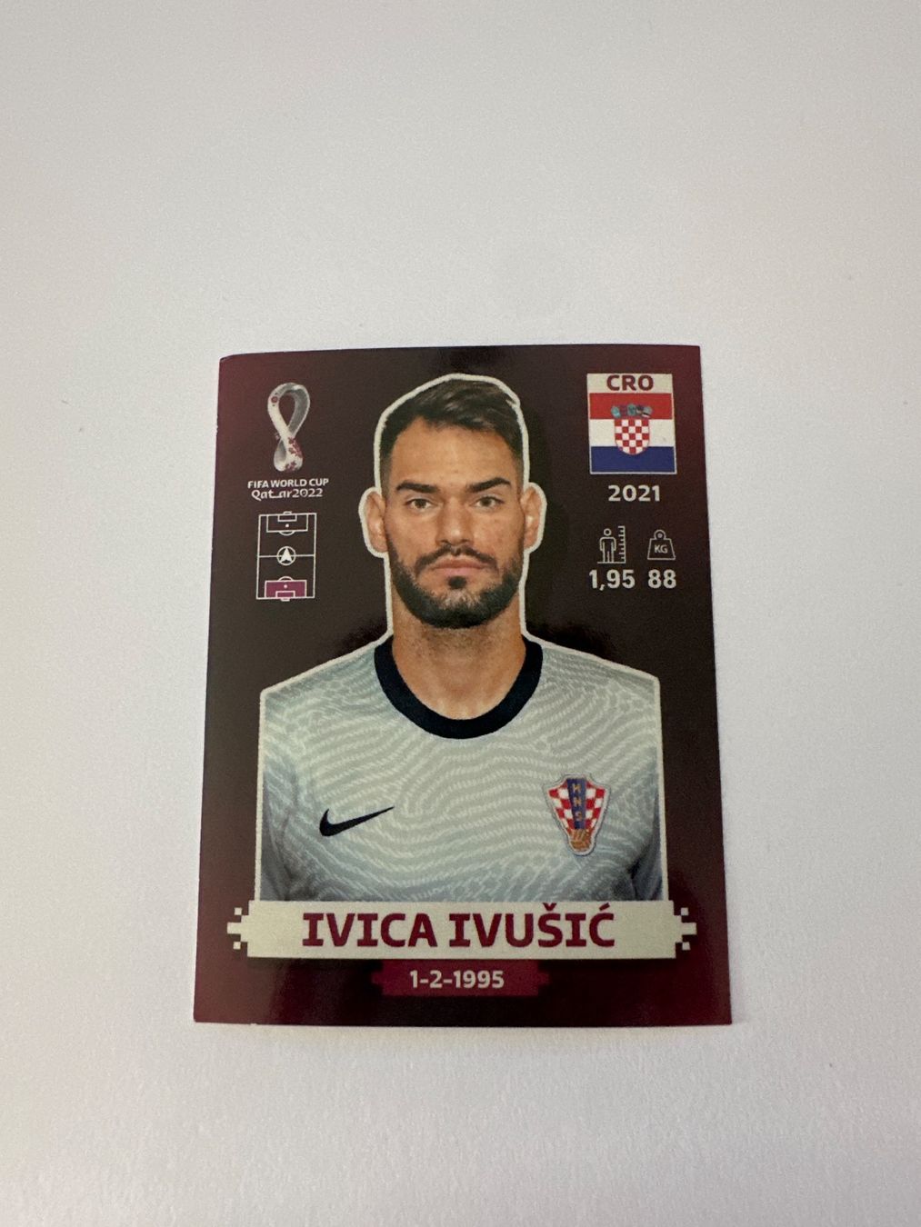 Panini FIFA WM 2022 Oryx - CRO 4 - Ivica Ivušić – Original-Zustandsfoto Vorderseite