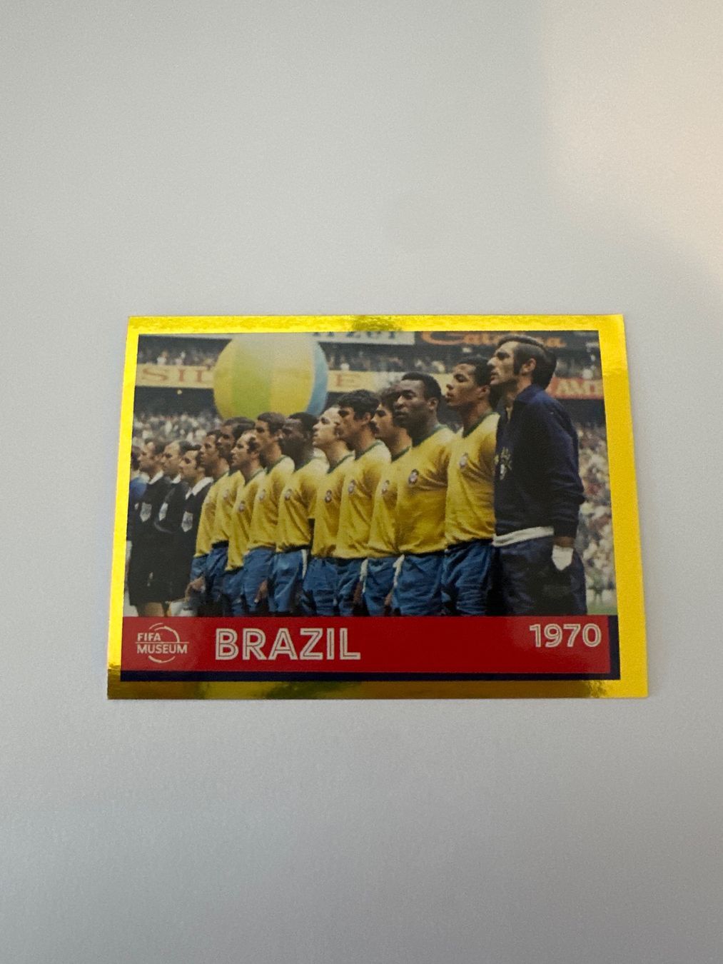 Panini FIFA WM 2022 Oryx - FWC 23 - Brazil 1970 – Original-Zustandsfoto Vorderseite