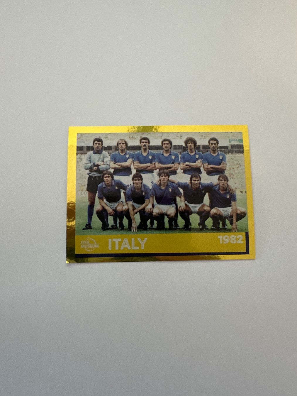 Panini FIFA WM 2022 Oryx - FWC 25 - Italy 1982 – Original-Zustandsfoto Vorderseite