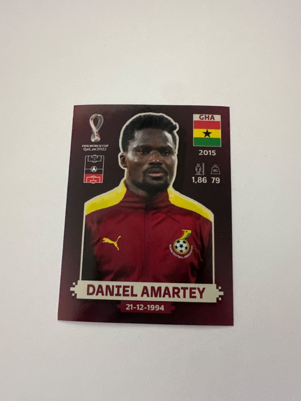 Panini FIFA WM 2022 Oryx - GHA 5 - Daniel Amartey – Original-Zustandsfoto Vorderseite