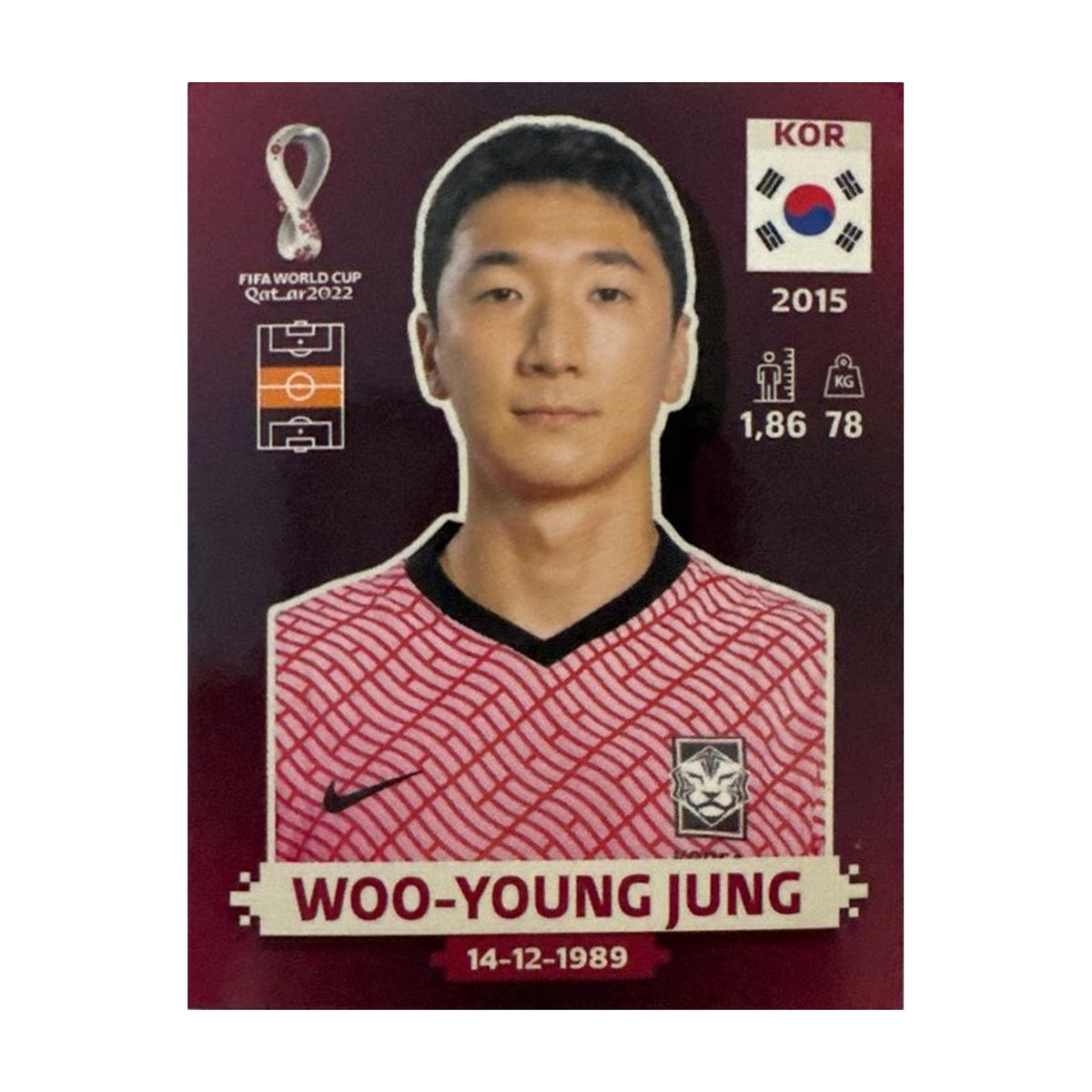 Panini FIFA WM 2022 Oryx - KOR 12 - Woo-young Jung – Vorderseite