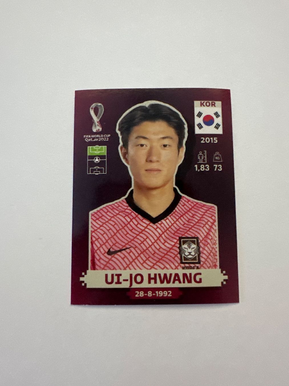 Panini FIFA WM 2022 Oryx - KOR 17 - Ui-jo Hwang – Original-Zustandsfoto Vorderseite
