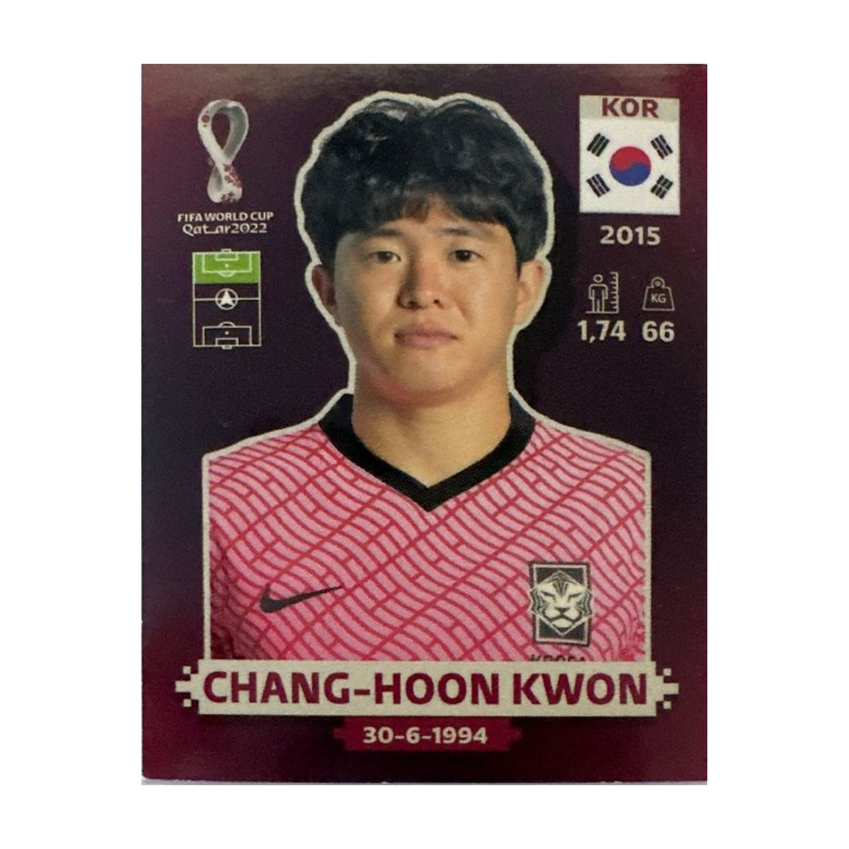 Panini FIFA WM 2022 Oryx - KOR 18 - Chang-hoon Kwon – Vorderseite