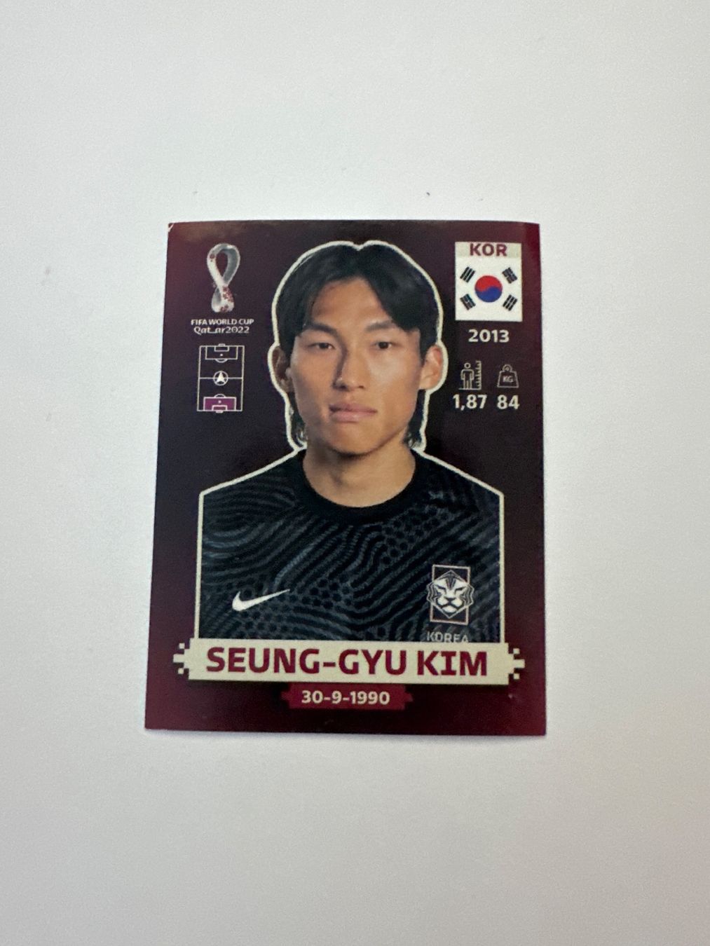Panini FIFA WM 2022 Oryx - KOR 3 - Seung-gyu Kim – Original-Zustandsfoto Vorderseite
