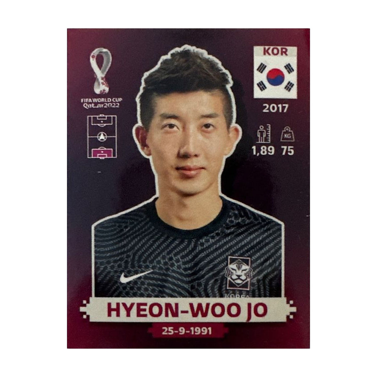 Panini FIFA WM 2022 Oryx - KOR 4 - Hyeon-woo Jo – Vorderseite
