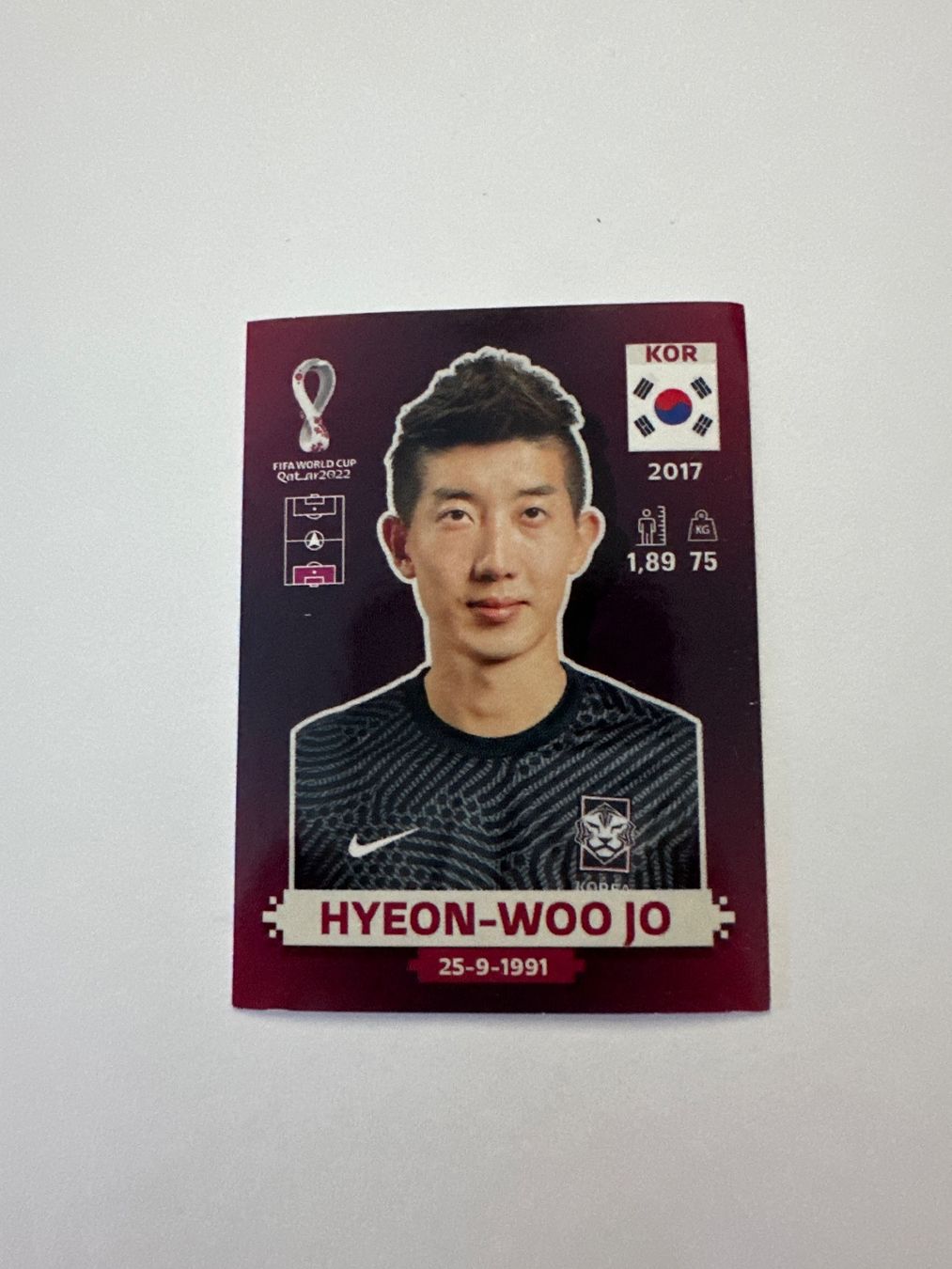 Panini FIFA WM 2022 Oryx - KOR 4 - Hyeon-woo Jo – Original-Zustandsfoto Vorderseite