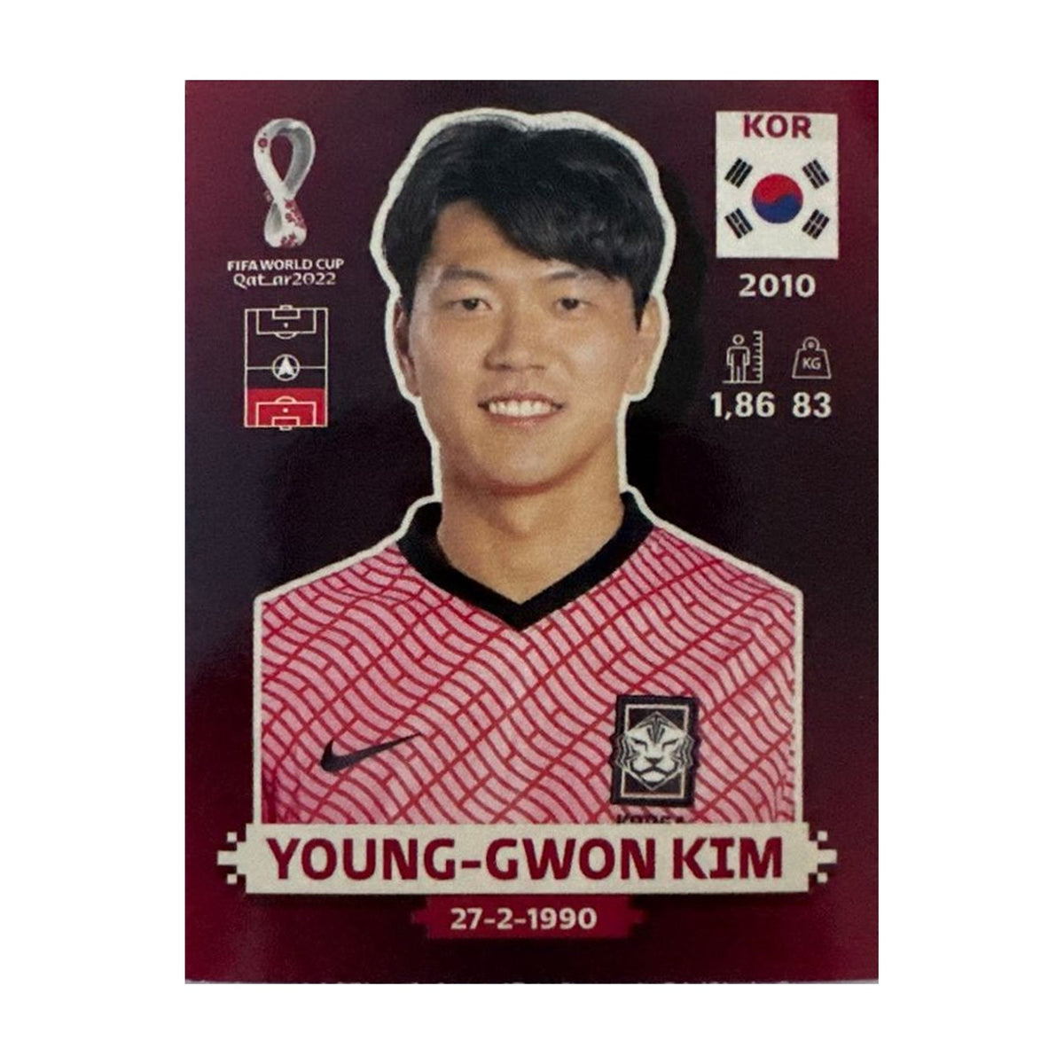 Panini FIFA WM 2022 Oryx - KOR 8 - Young-gwon Kim – Vorderseite