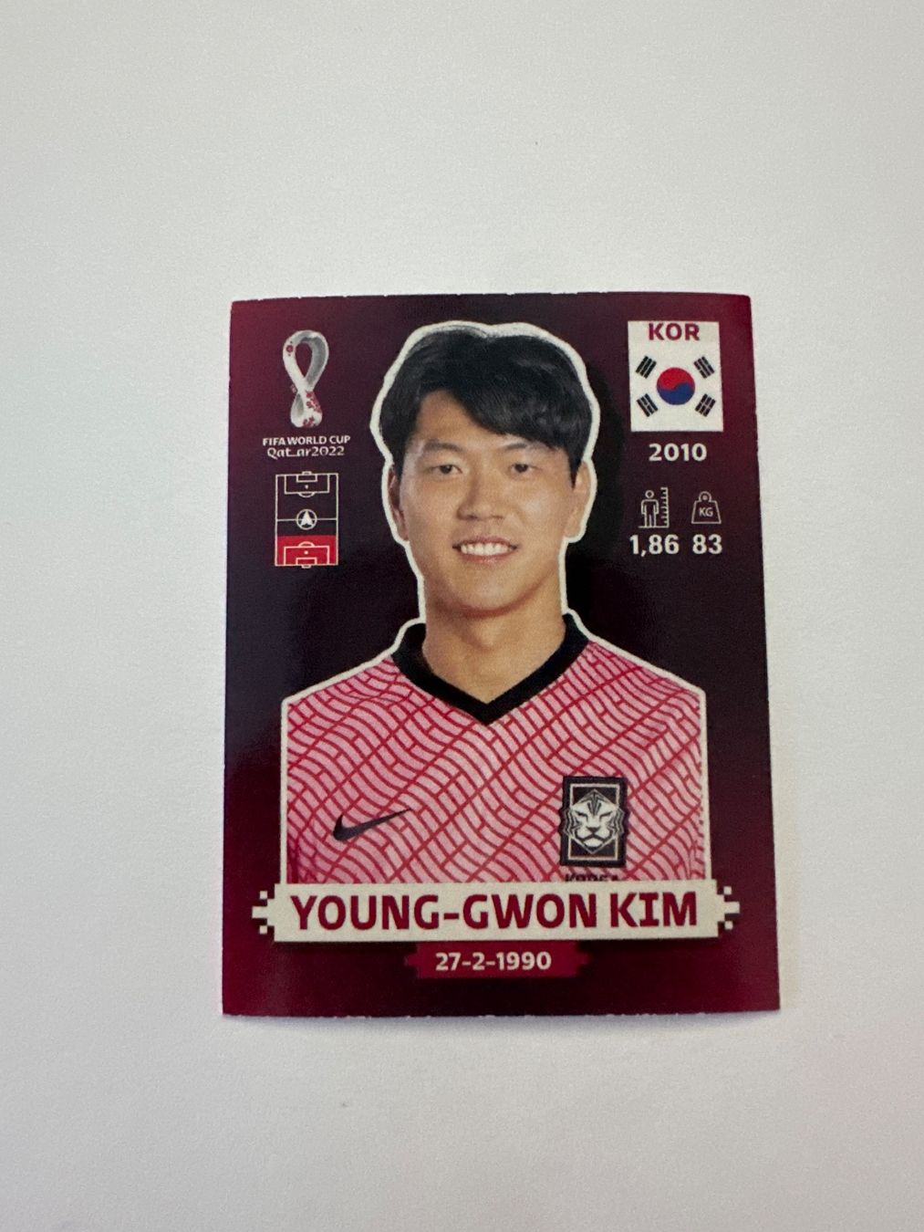 Panini FIFA WM 2022 Oryx - KOR 8 - Young-gwon Kim – Original-Zustandsfoto Vorderseite