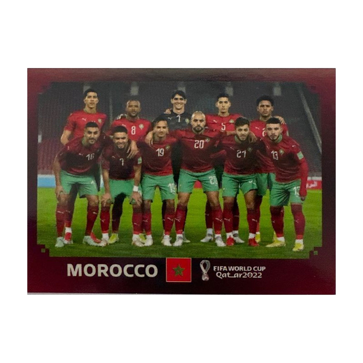 Panini FIFA WM 2022 Oryx - MAR 1 - Team Photo - Morocco – Vorderseite