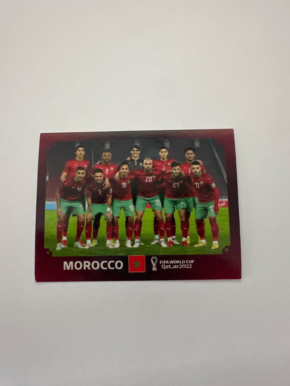 Panini FIFA WM 2022 Oryx - MAR 1 - Team Photo - Morocco – Original-Zustandsfoto Vorderseite