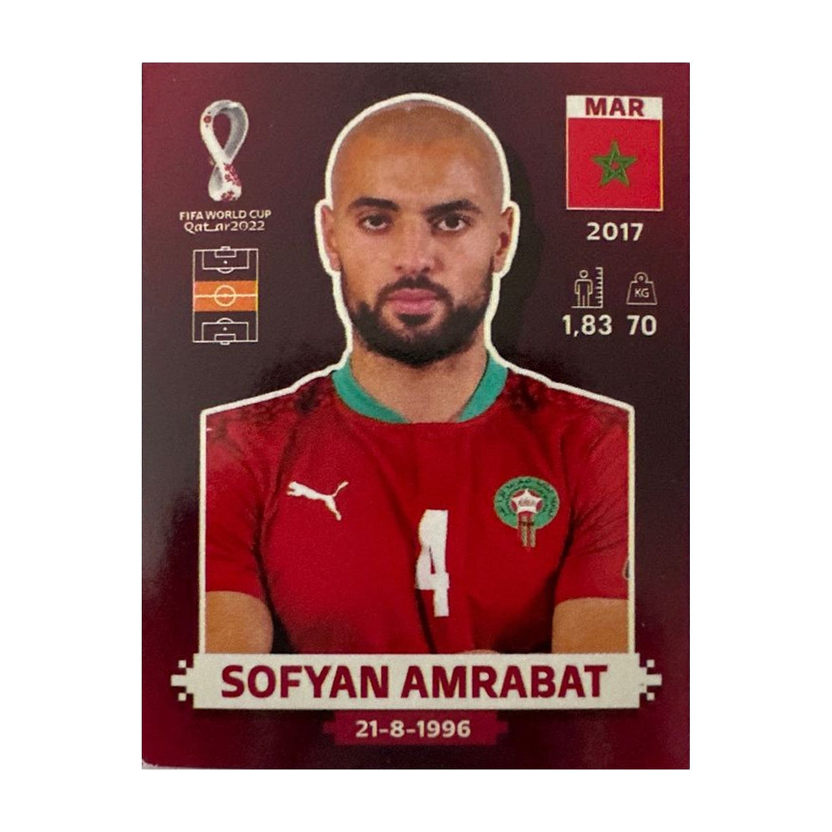 Panini FIFA WM 2022 Oryx - MAR 11 - Sofyan Amrabat – Vorderseite