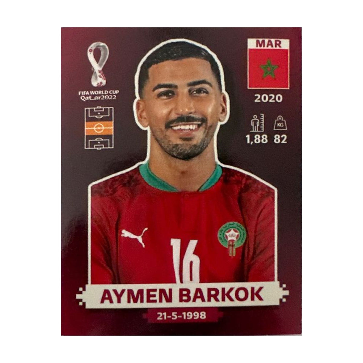 Panini FIFA WM 2022 Oryx - MAR 12 - Aymen Barkok – Vorderseite