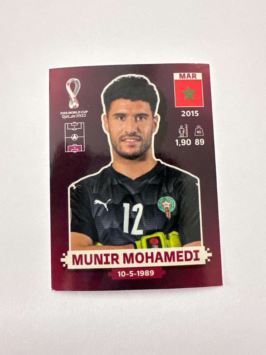 Panini FIFA WM 2022 Oryx - MAR 4 - Munir Mohamedi – Original-Zustandsfoto Vorderseite