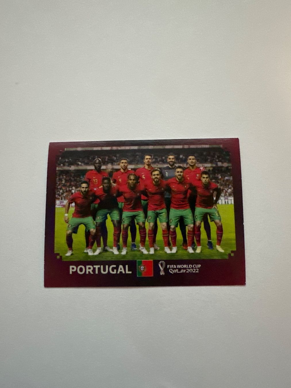 Panini FIFA WM 2022 Oryx - POR 1 - Team Photo - Portugal – Original-Zustandsfoto Vorderseite
