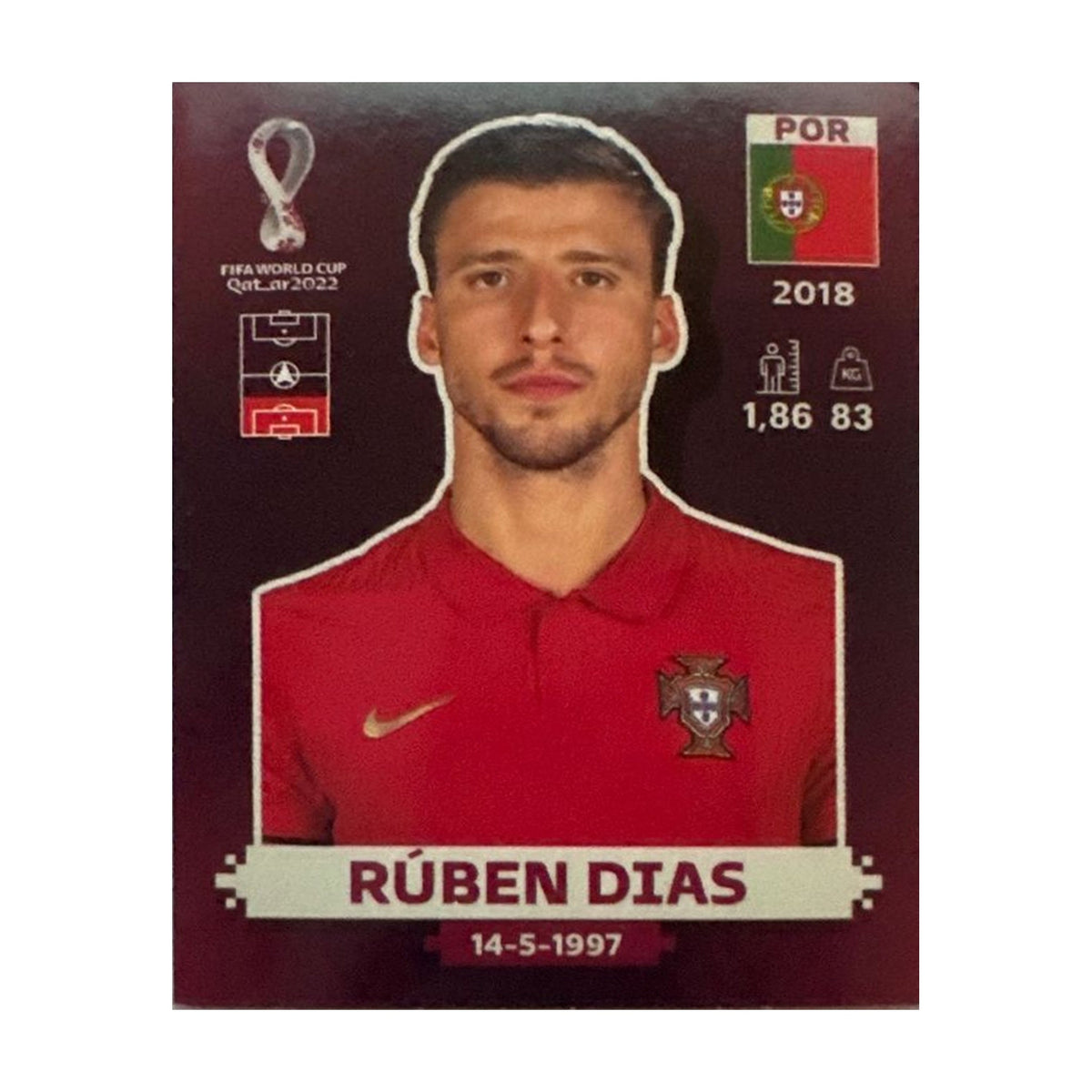 Panini FIFA WM 2022 Oryx - POR 10 - Rúben Dias – Vorderseite
