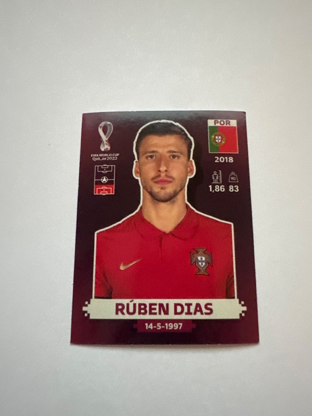 Panini FIFA WM 2022 Oryx - POR 10 - Rúben Dias – Original-Zustandsfoto Vorderseite