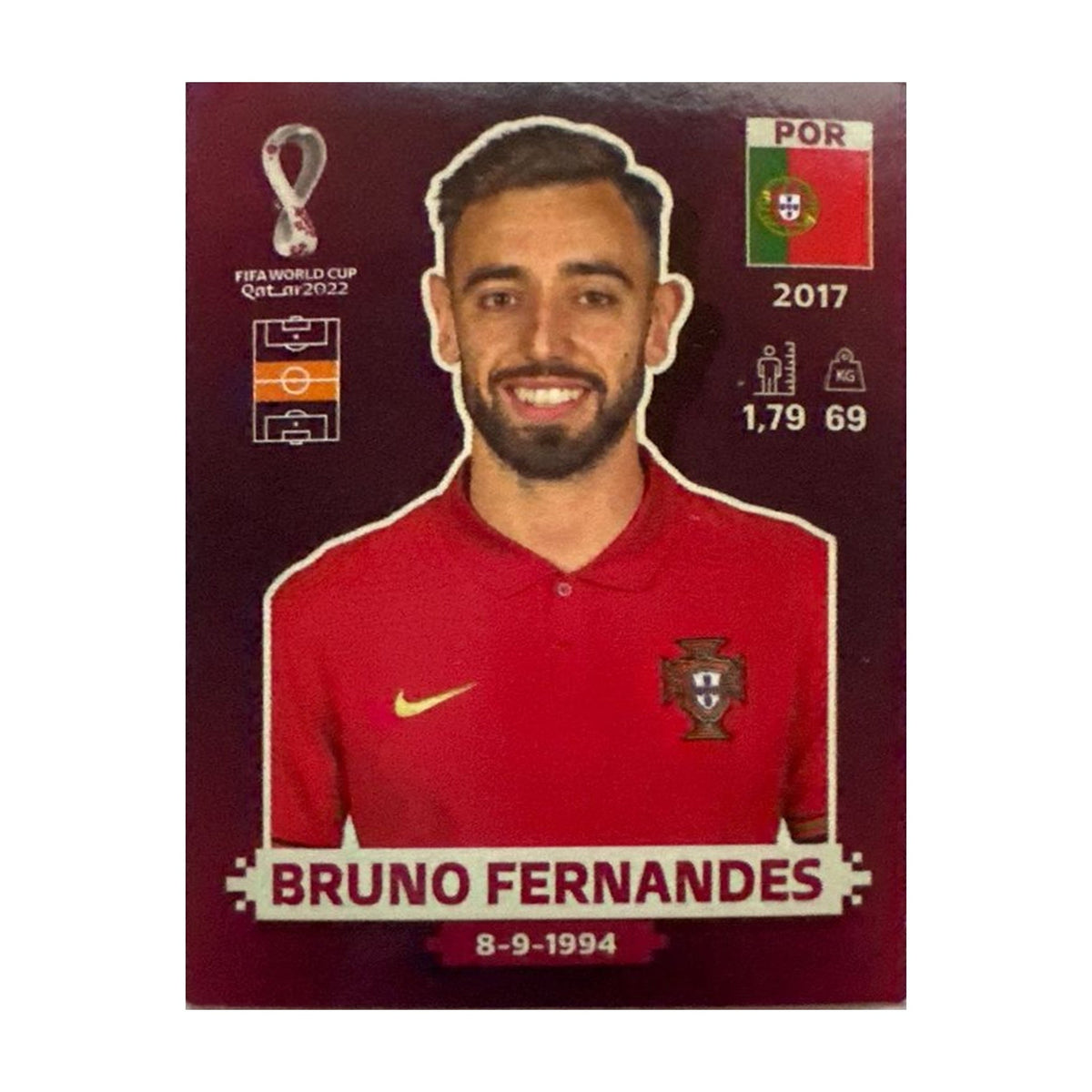 Panini FIFA WM 2022 Oryx - POR 12 - Bruno Fernandes – Vorderseite