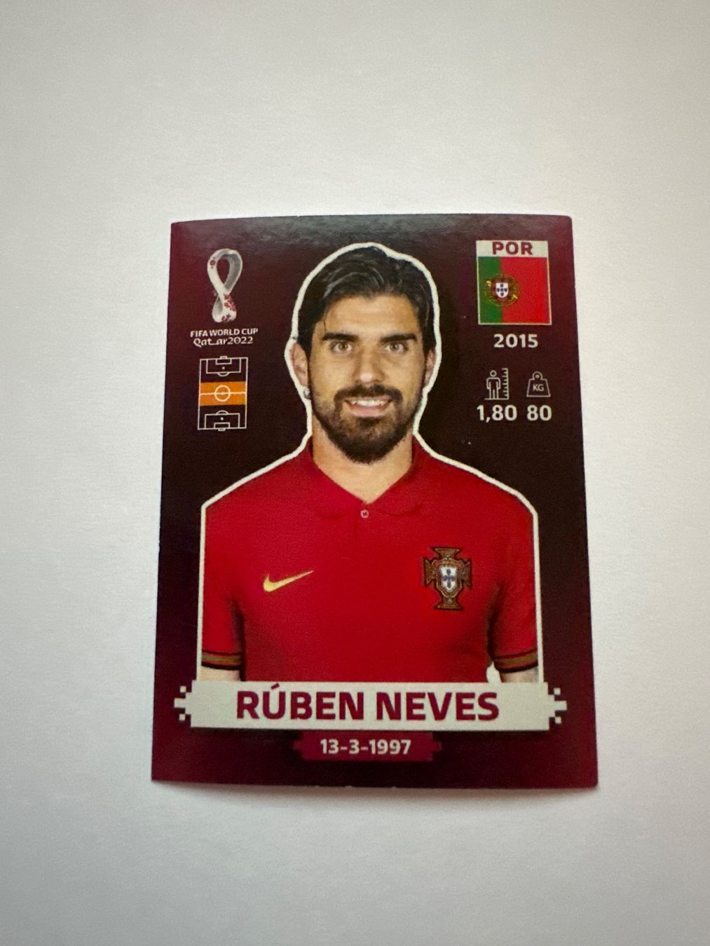 Panini FIFA WM 2022 Oryx - POR 16 - Rúben Neves – Original-Zustandsfoto Vorderseite