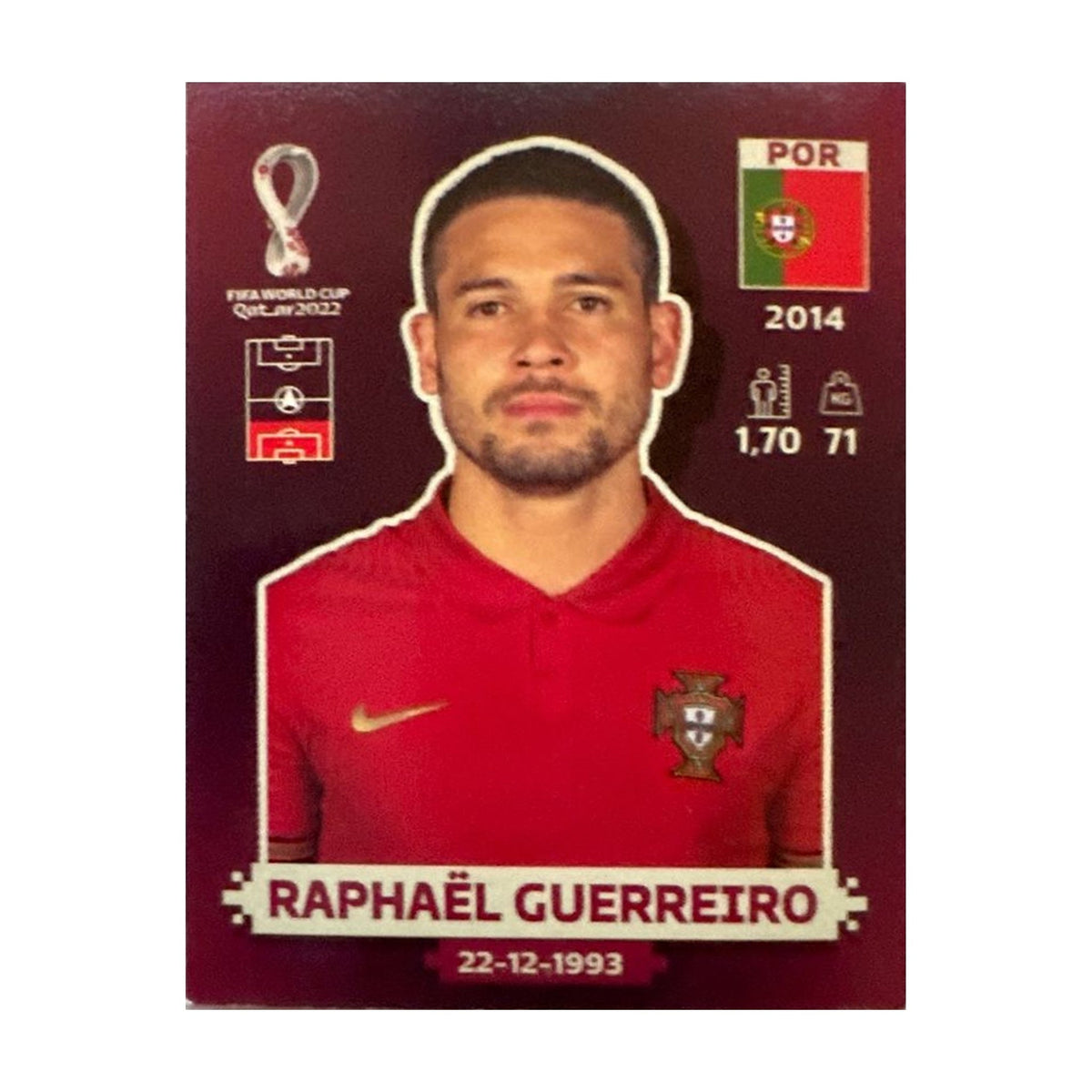 Panini FIFA WM 2022 Oryx - POR 9 - Raphaël Guerreiro – Vorderseite