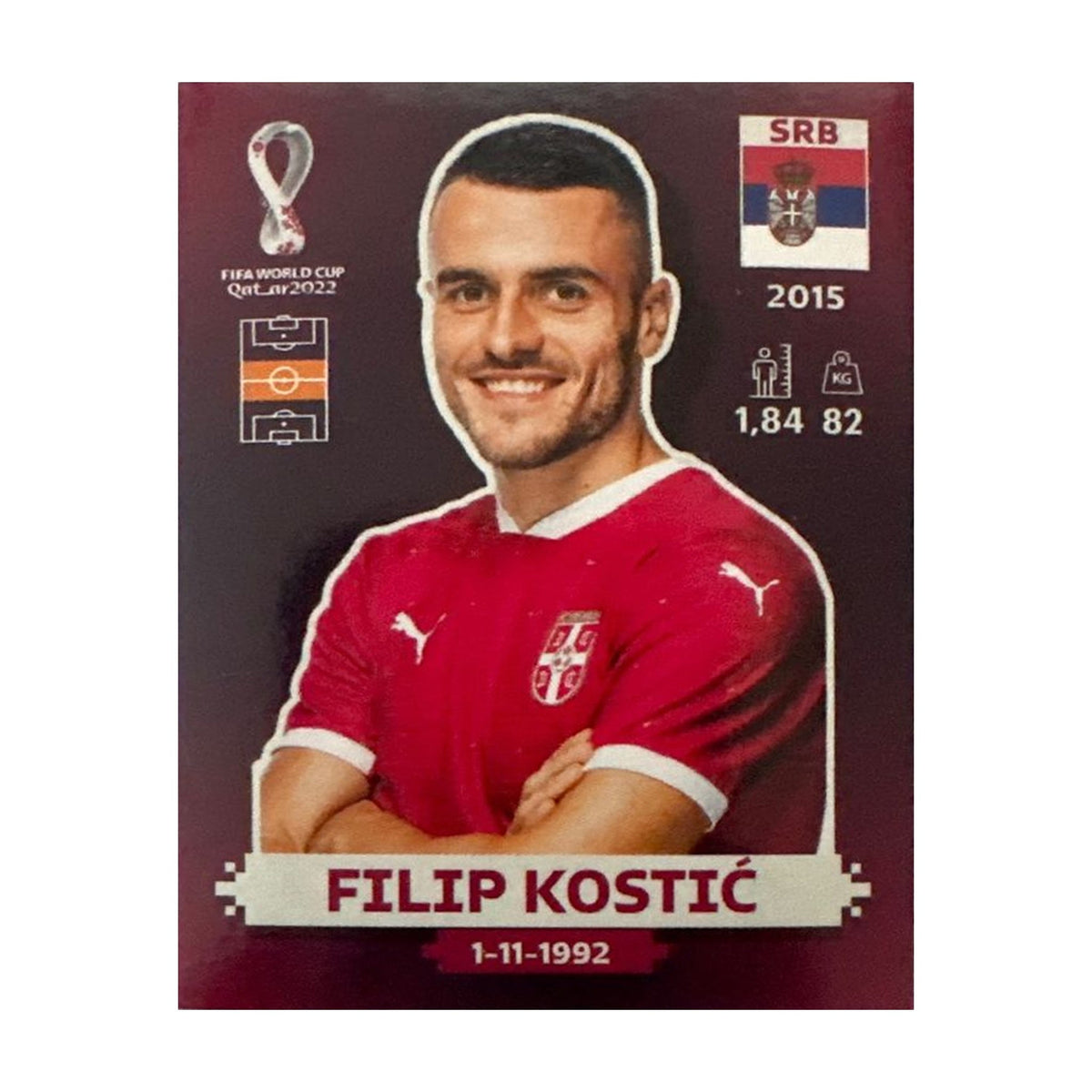 Panini FIFA WM 2022 Oryx - SRB 10 - Filip Kostić – Vorderseite