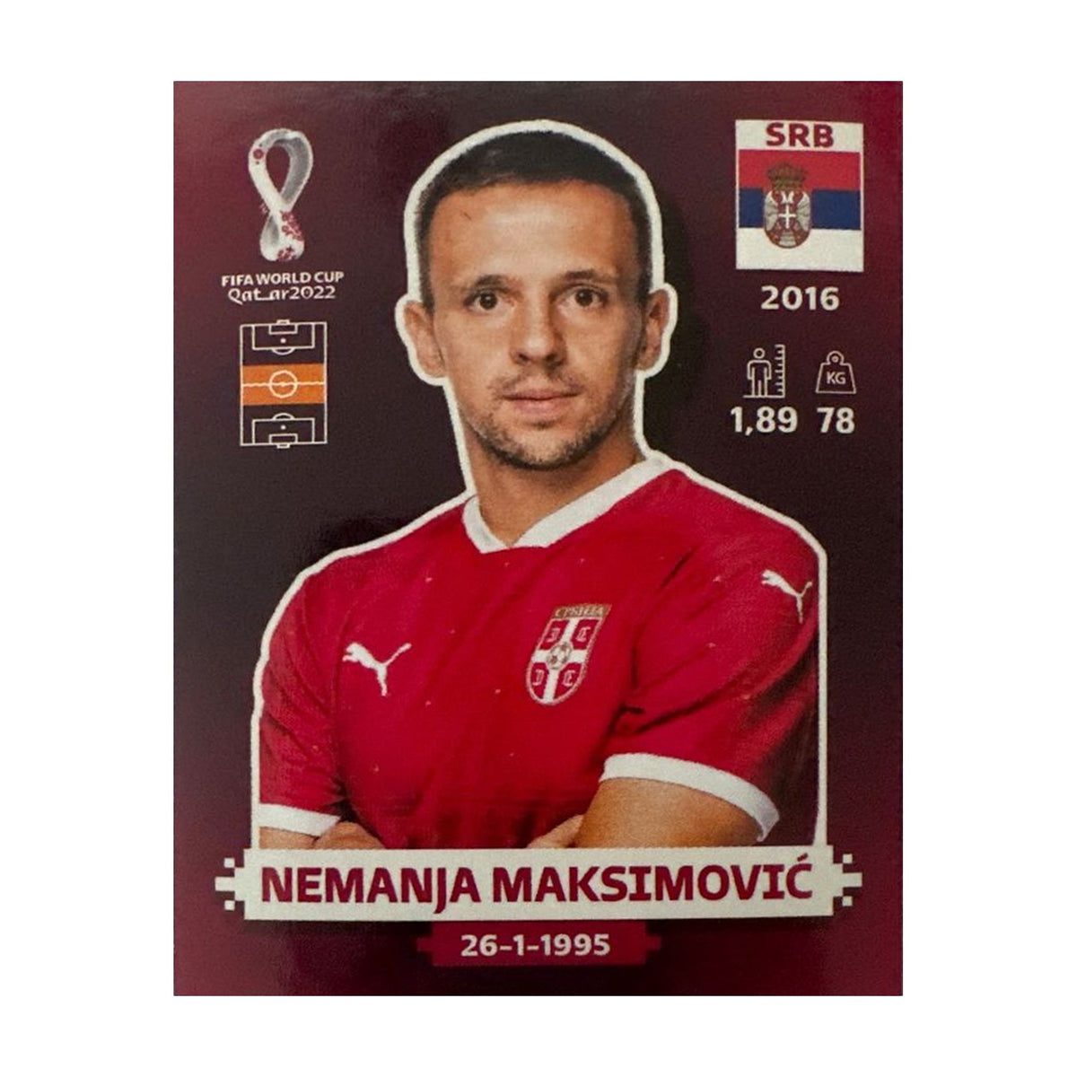 Panini FIFA WM 2022 Oryx - SRB 13 - Nemanja Maksimović – Vorderseite