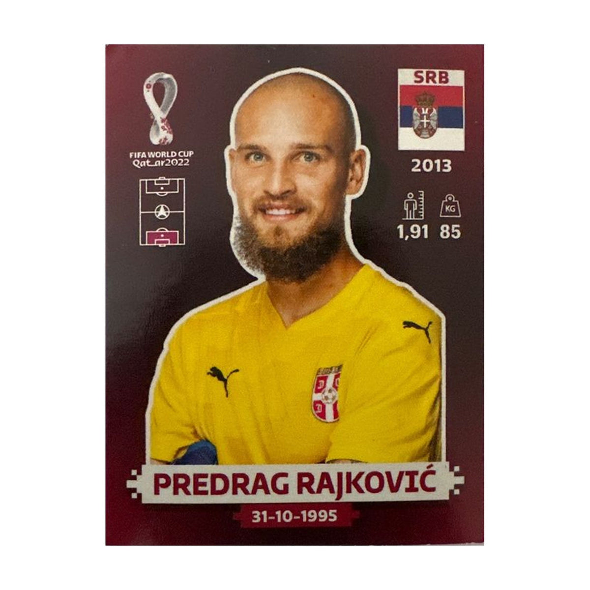 Panini FIFA WM 2022 Oryx - SRB 3 - Predrag Rajković – Vorderseite