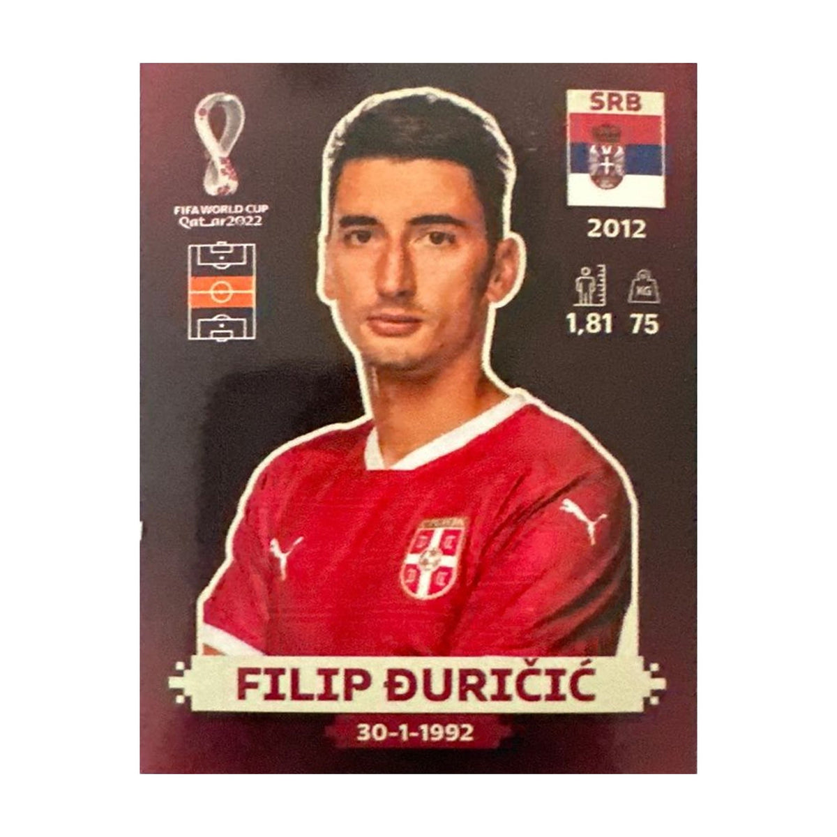 Panini FIFA WM 2022 Oryx - SRB 8 - Filip Đuričić – Vorderseite