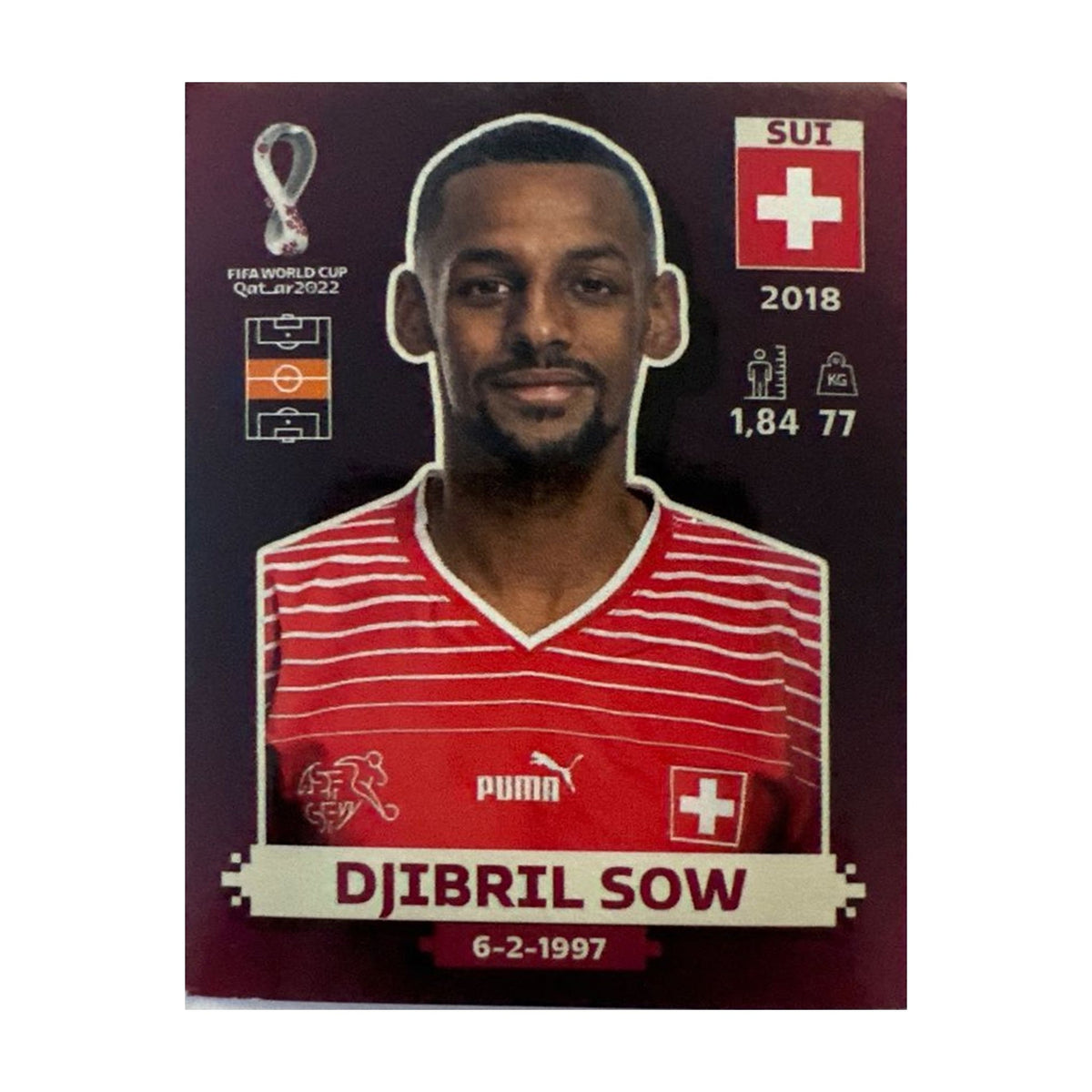 Panini FIFA WM 2022 Oryx - SUI 13 - Djibril Sow – Vorderseite