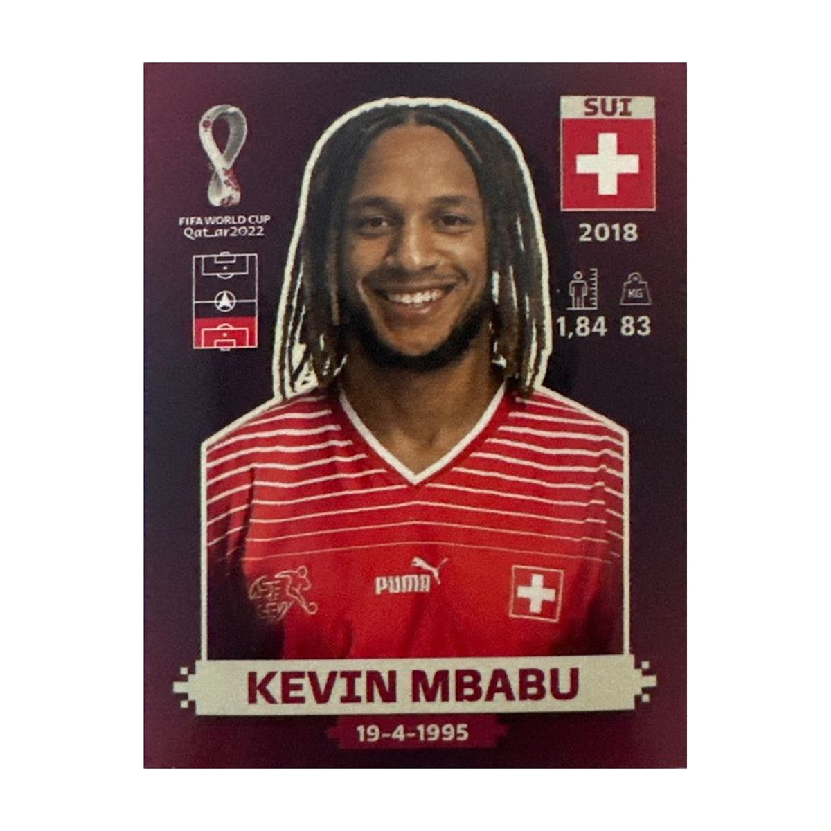 Panini FIFA WM 2022 Oryx - SUI 7 - Kevin Mbabu – Vorderseite