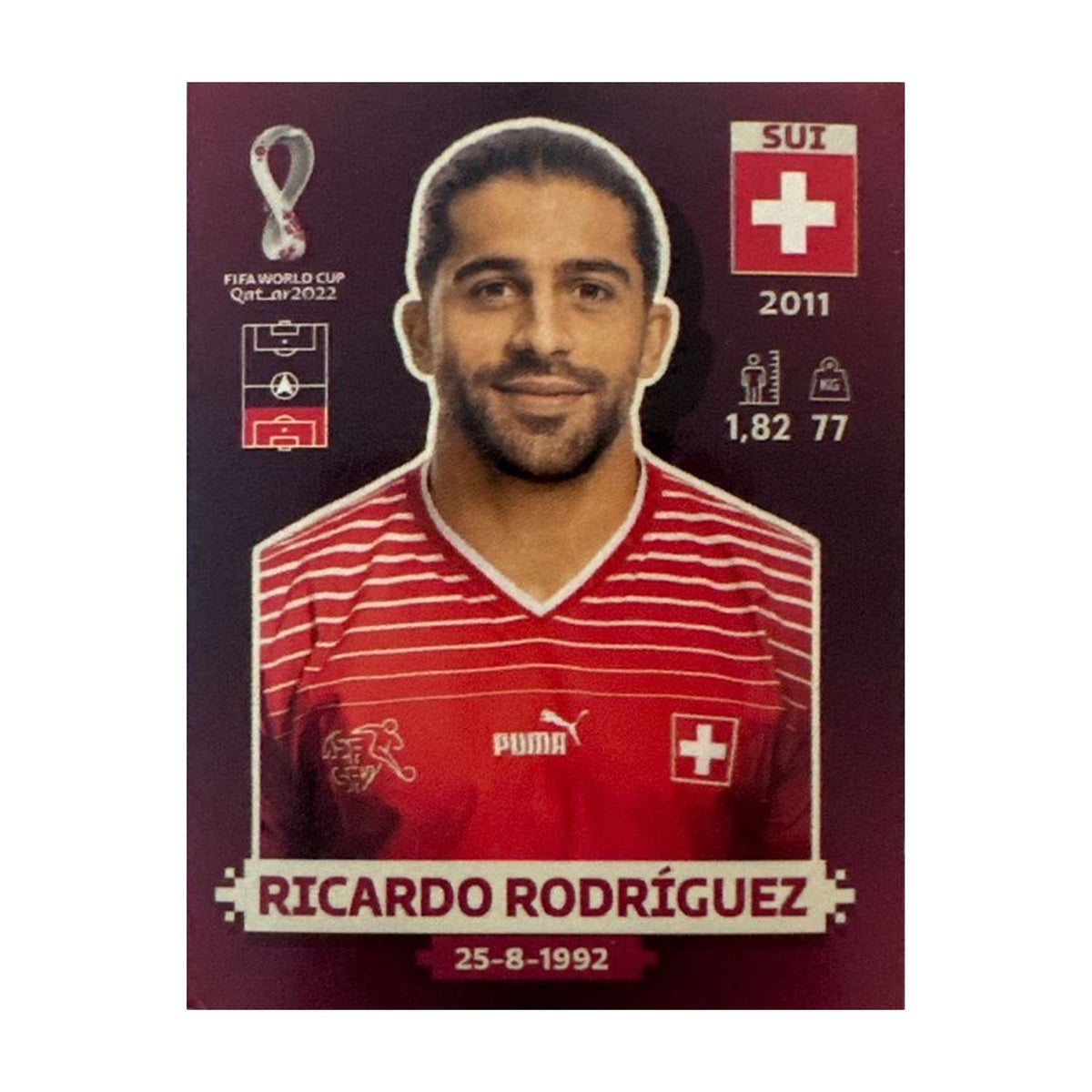 Panini FIFA WM 2022 Oryx - SUI 8 - Ricardo Rodríguez – Vorderseite