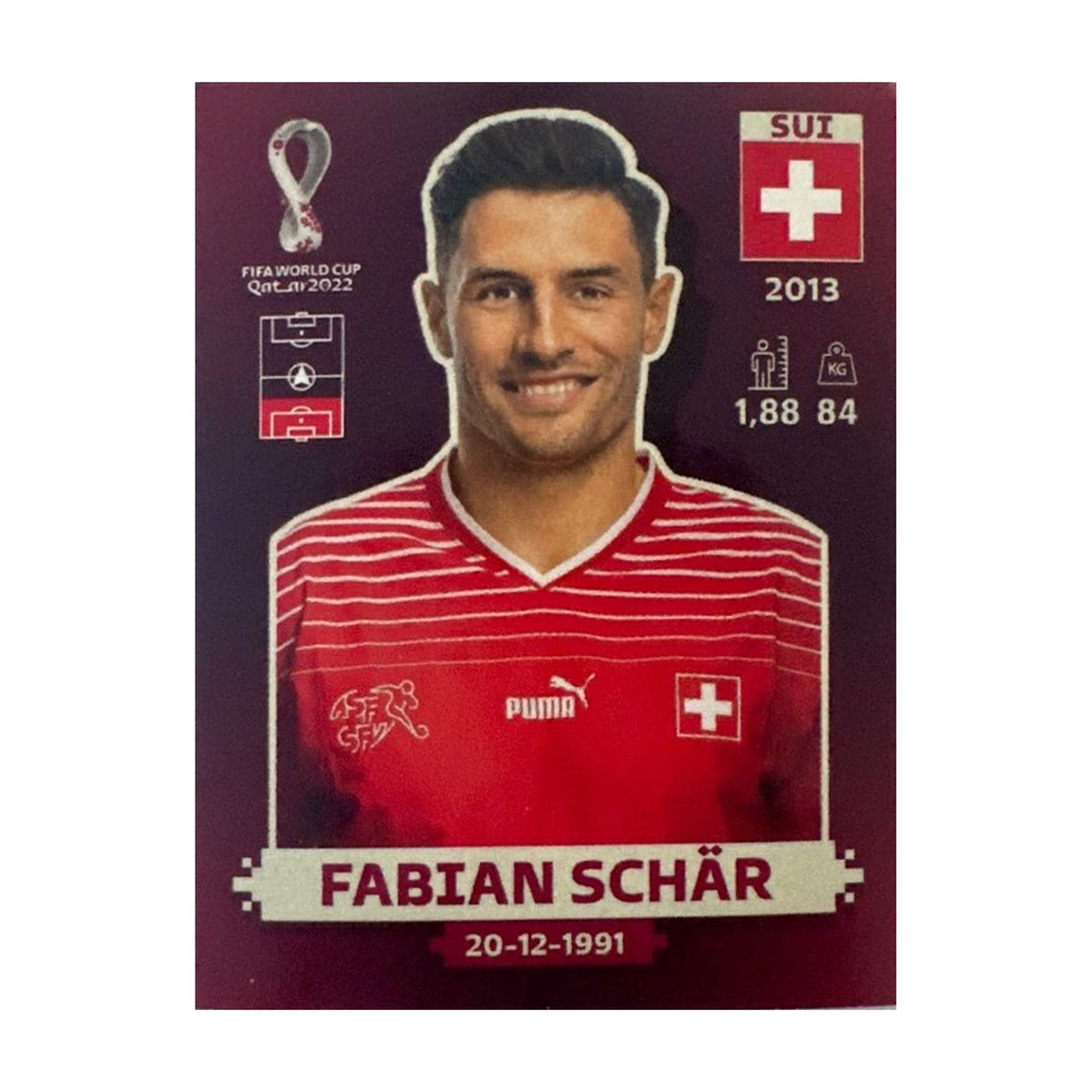 Panini FIFA WM 2022 Oryx - SUI 9 - Fabian Schär – Vorderseite