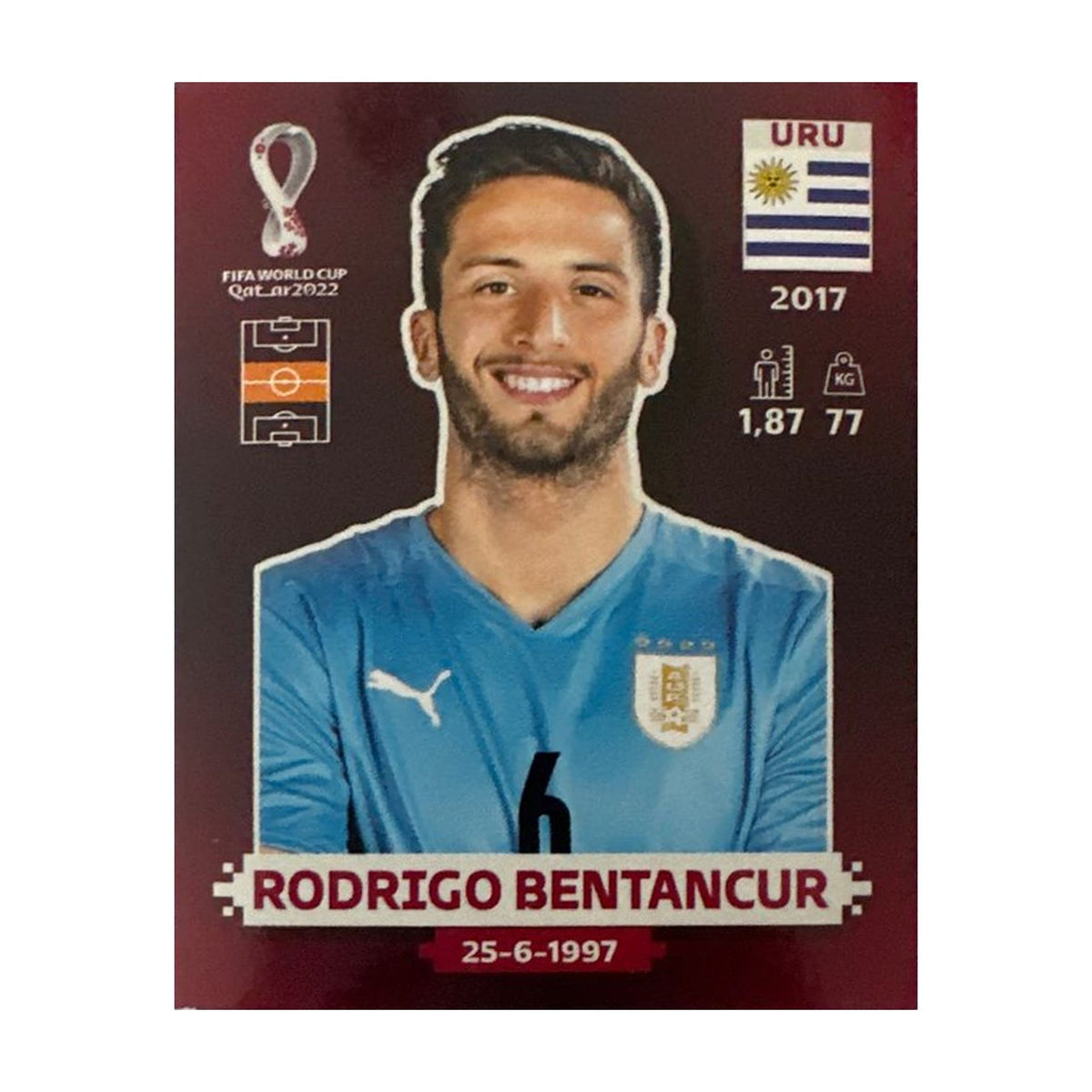 Panini FIFA WM 2022 Oryx - URU 11 - Rodrigo Bentancur – Vorderseite