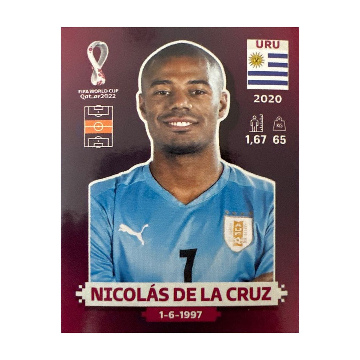 Panini FIFA WM 2022 Oryx - URU 13 - Nicolás De La Cruz – Vorderseite