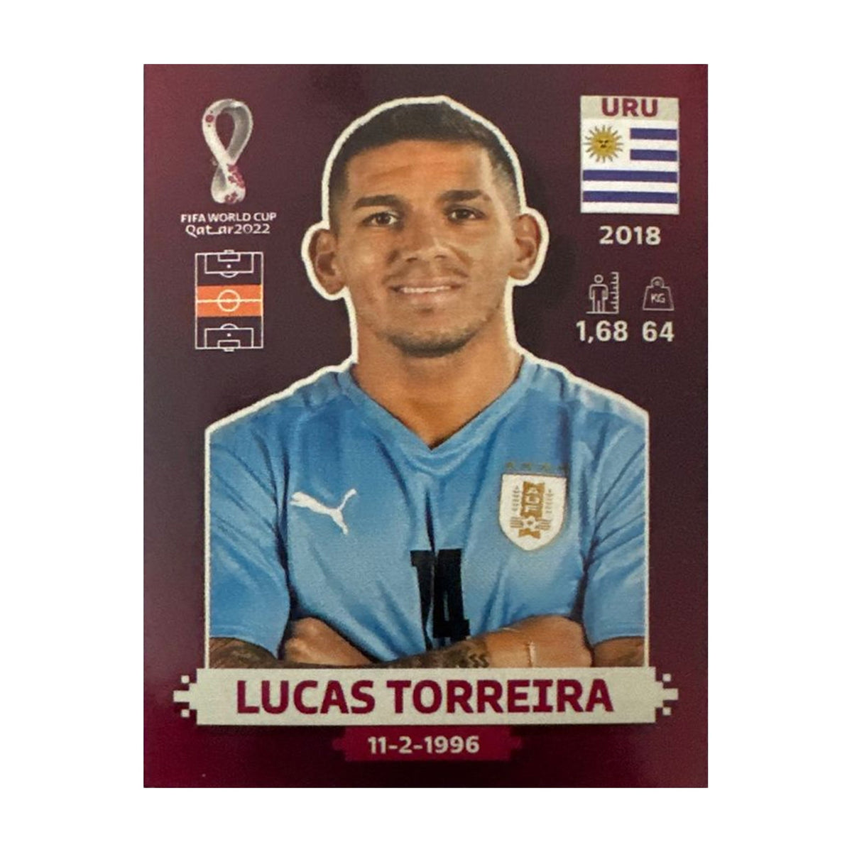 Panini FIFA WM 2022 Oryx - URU 14 - Lucas Torreira – Vorderseite