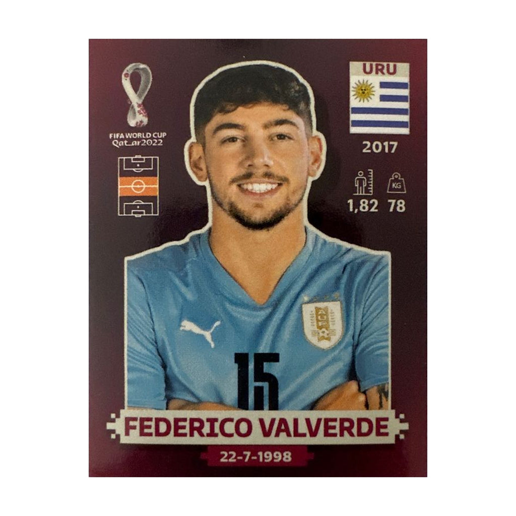 Panini FIFA WM 2022 Oryx - URU 15 - Federico Valverde – Vorderseite