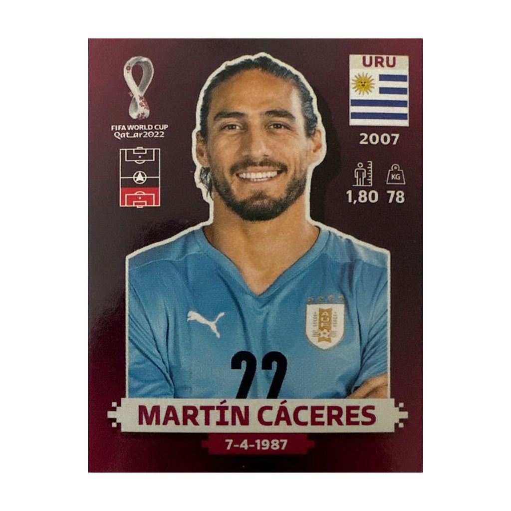 Panini FIFA WM 2022 Oryx - URU 6 - Martín Cáceres – Vorderseite